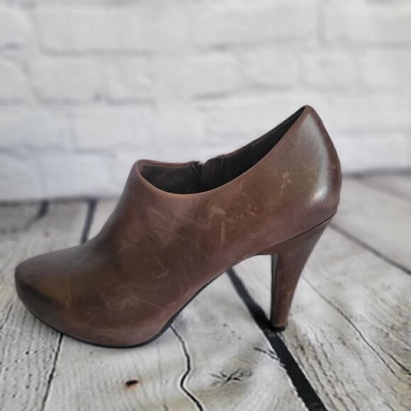 Worthington Brown Leather Platform Stiletto Ankle Boot  023-5087   sz 7 M - Picture 4 of 7